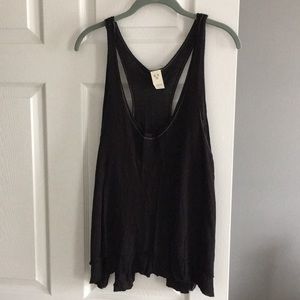 Free People Karmen Deep Cowl Neck Tank in Black